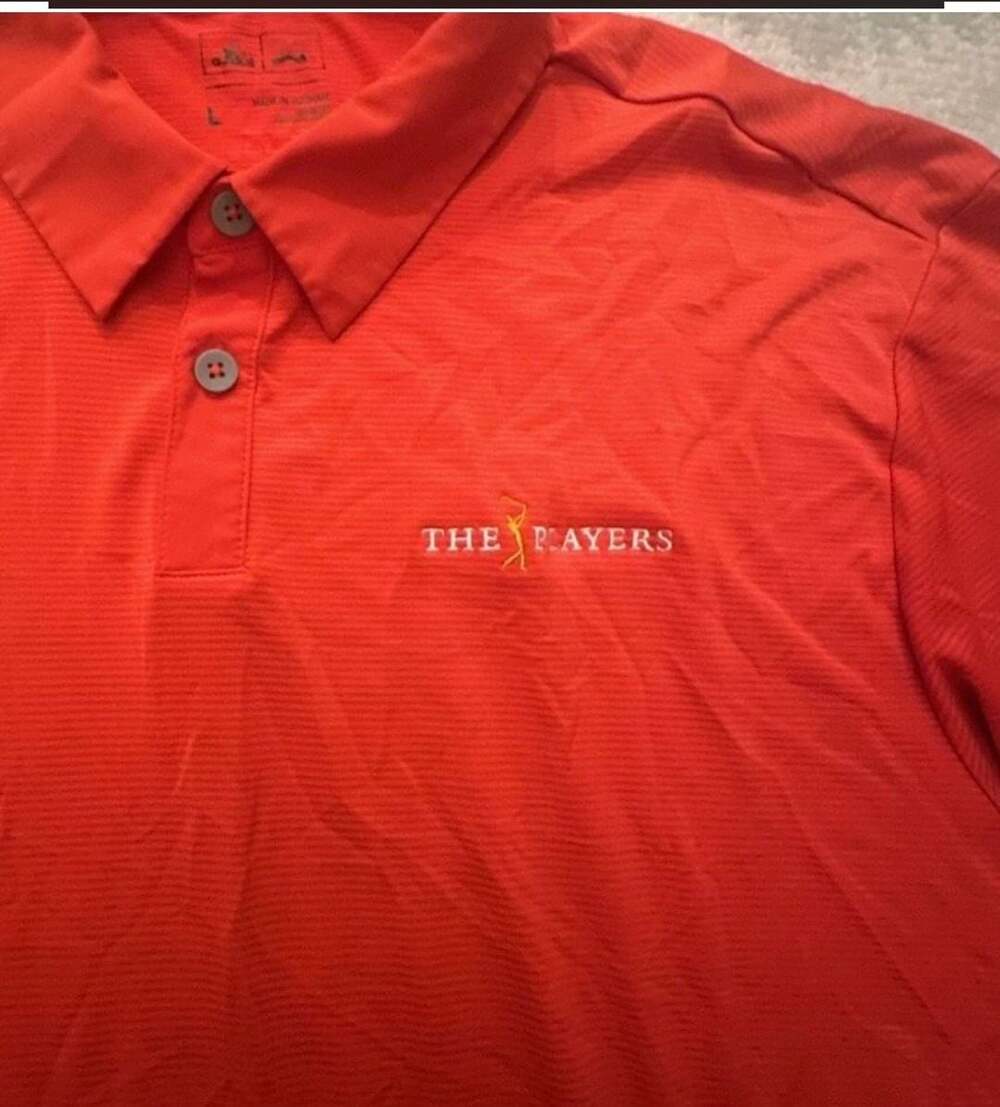 The Players TPC Sawgrass x Adidas Orange Golf Polo Shirt Men's Size Large